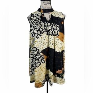 Southern Stitch Vintage Inspired Patchwork Sleeveless Blouse Size M